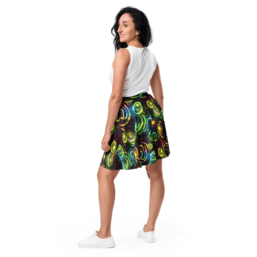 Orbiting Euphoria on Skater Skirt — Back