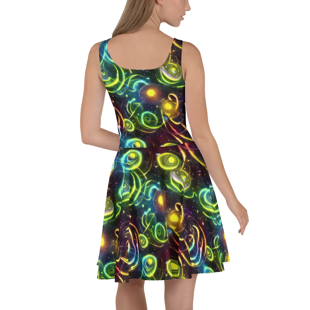 Orbiting Euphoria on Skater Dress — Back