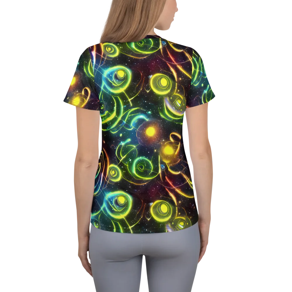 Orbiting Euphoria on Women's Athletic T-Shirt — Back
