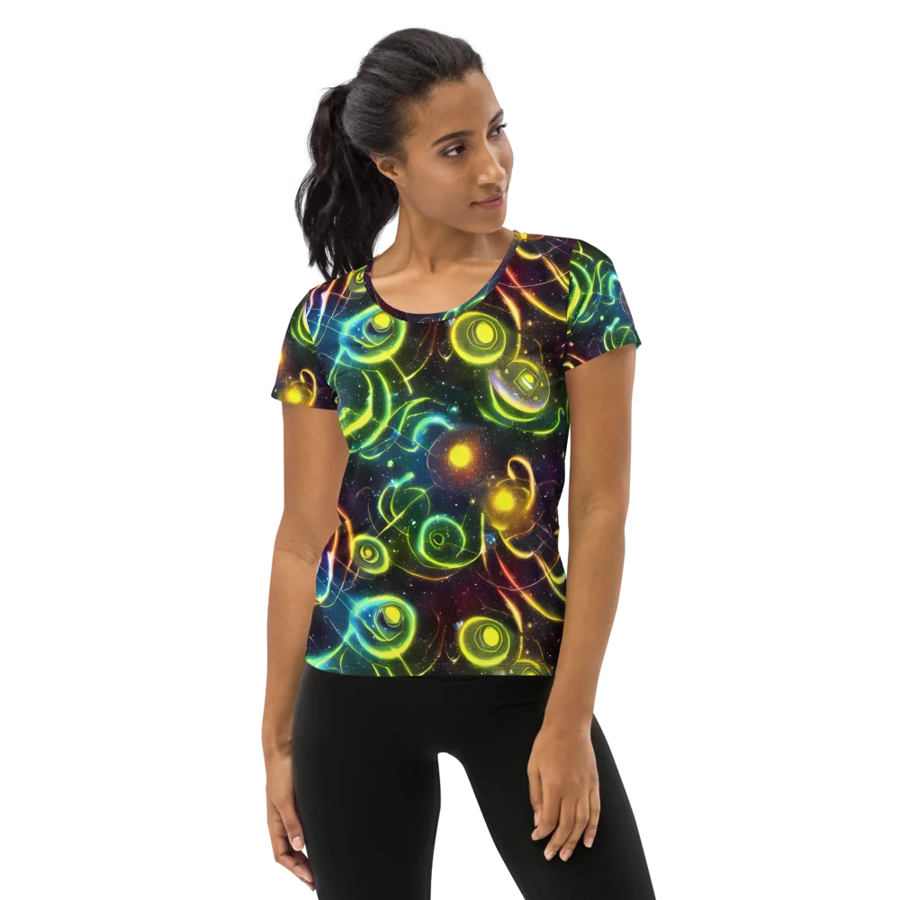Orbiting Euphoria on Women's Athletic T-Shirt — Front