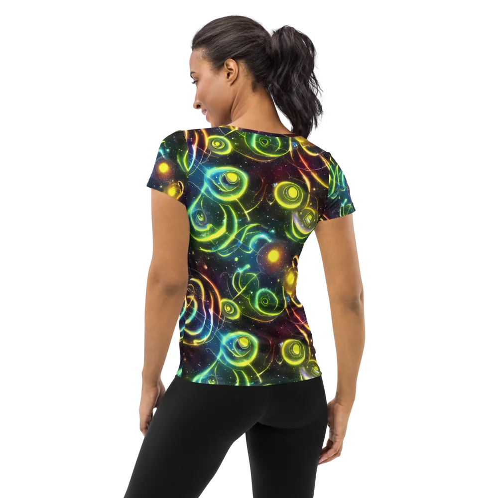 Orbiting Euphoria on Women's Athletic T-Shirt — Back