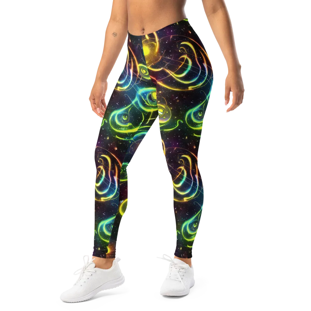 Orbiting Euphoria on Leggings — Left Front