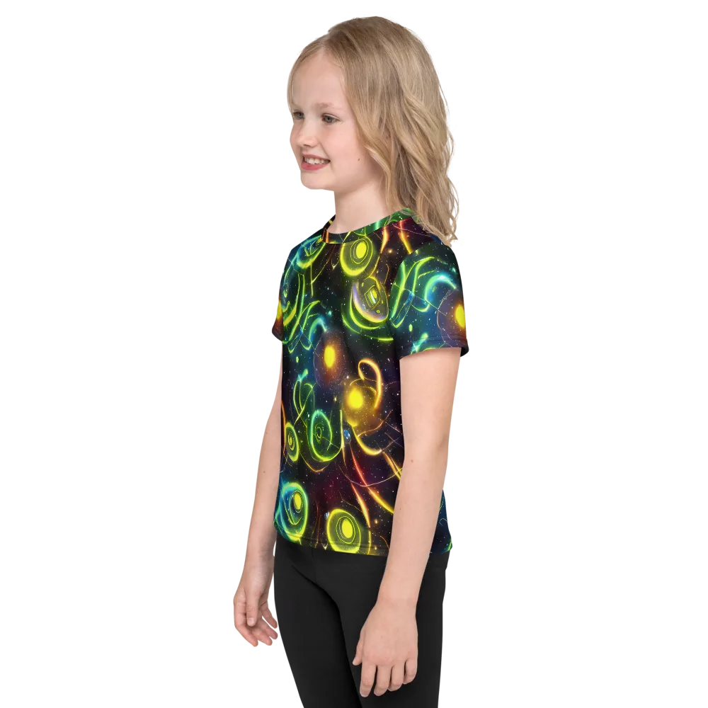 Orbiting Euphoria on Kids Crew Neck T-Shirt — Left