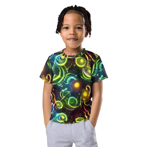 Orbiting Euphoria on a Kids Crew Neck T-Shirt