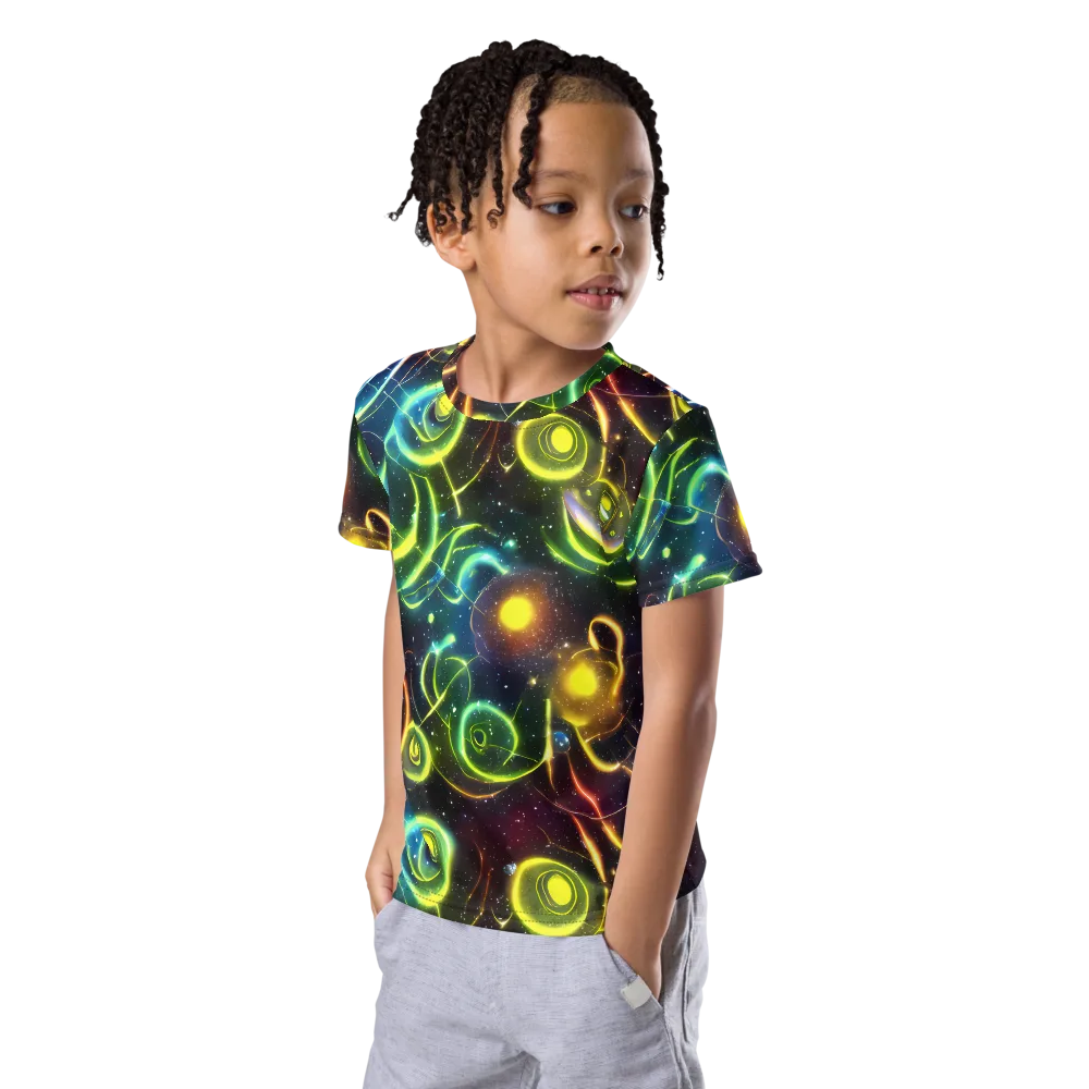 Orbiting Euphoria on Kids Crew Neck T-Shirt — Left Front