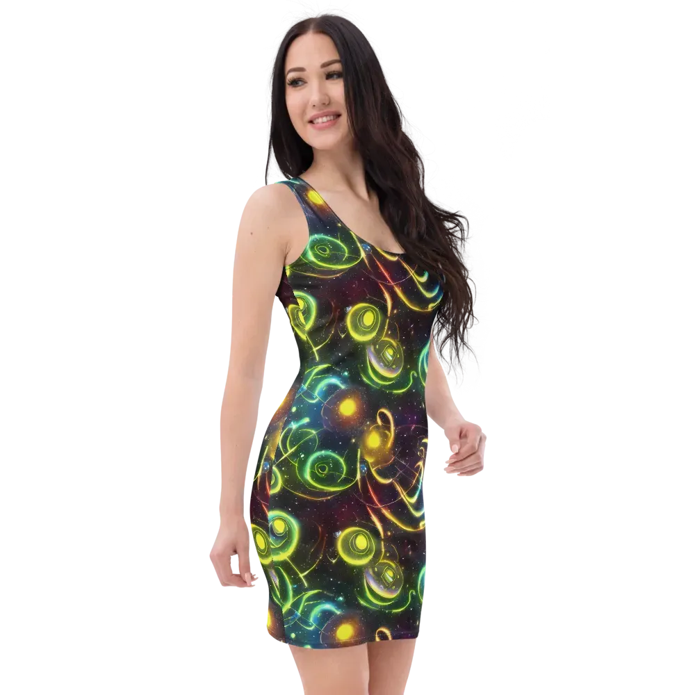 Orbiting Euphoria on Bodycon Dress — Right Front