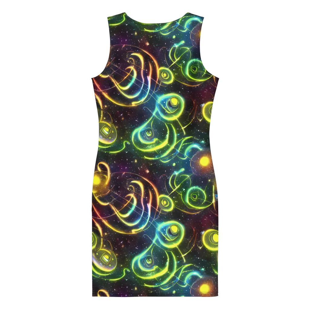 Orbiting Euphoria on Bodycon Dress — Back