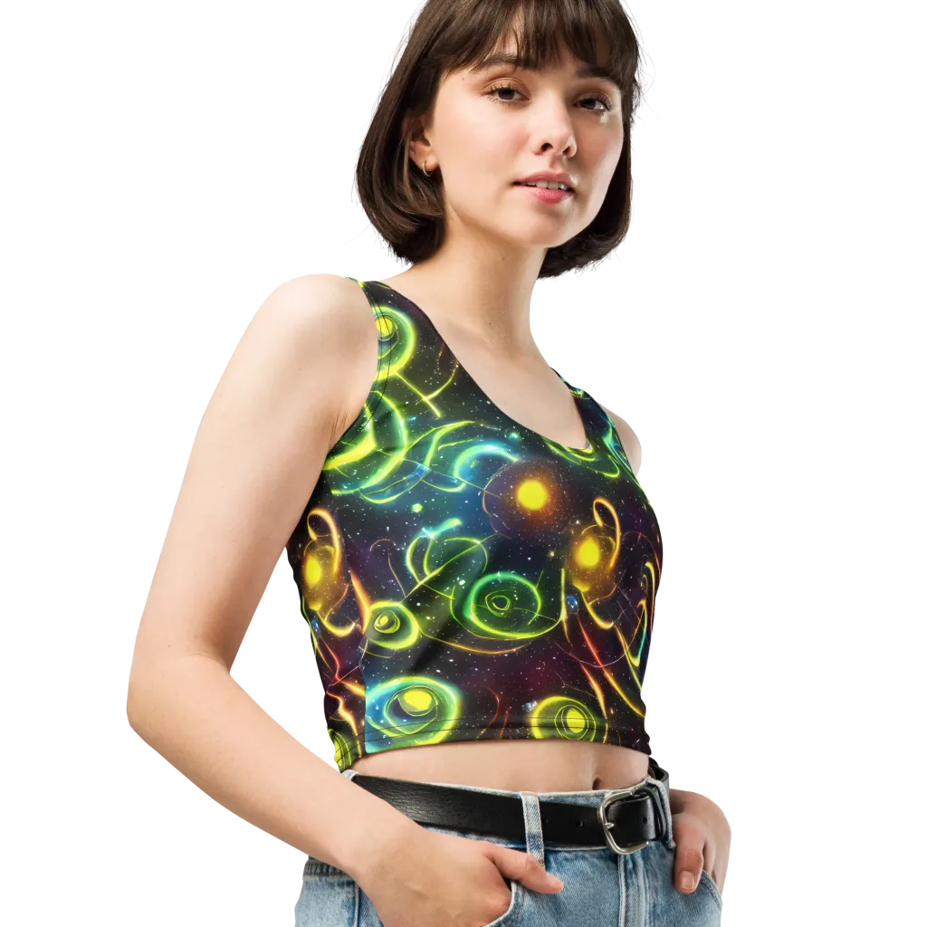 Orbiting Euphoria on Crop Top — Right Front