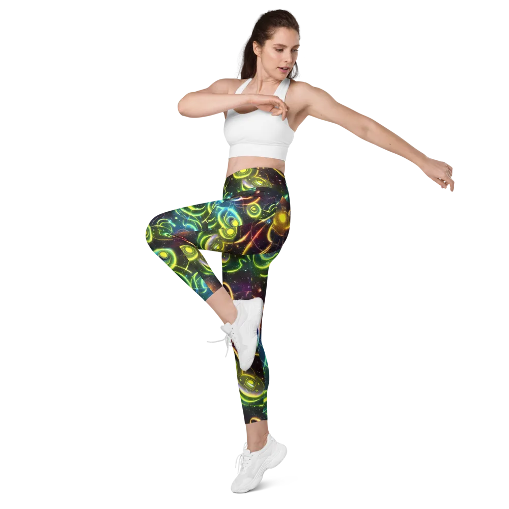Orbiting Euphoria on Leggings with Pockets — Left Front