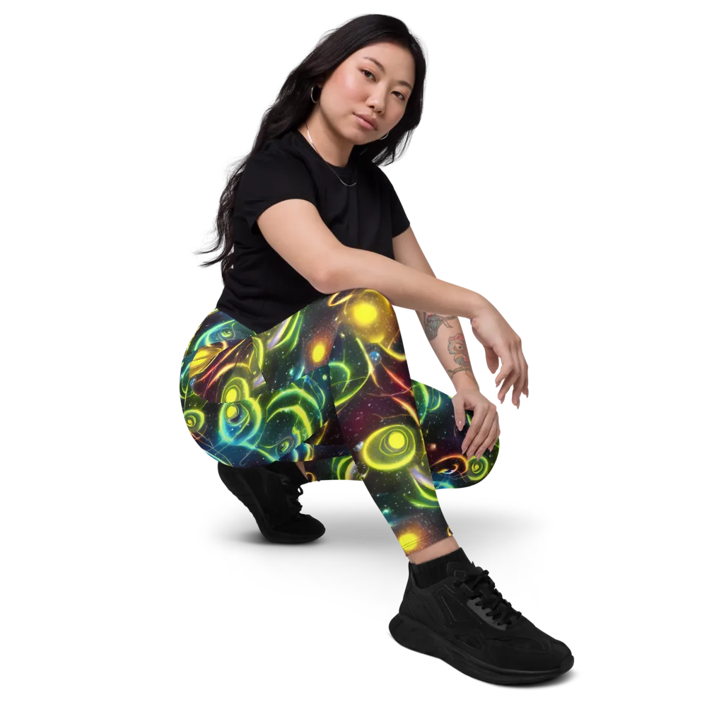 Orbiting Euphoria on Leggings with Pockets — Right Front