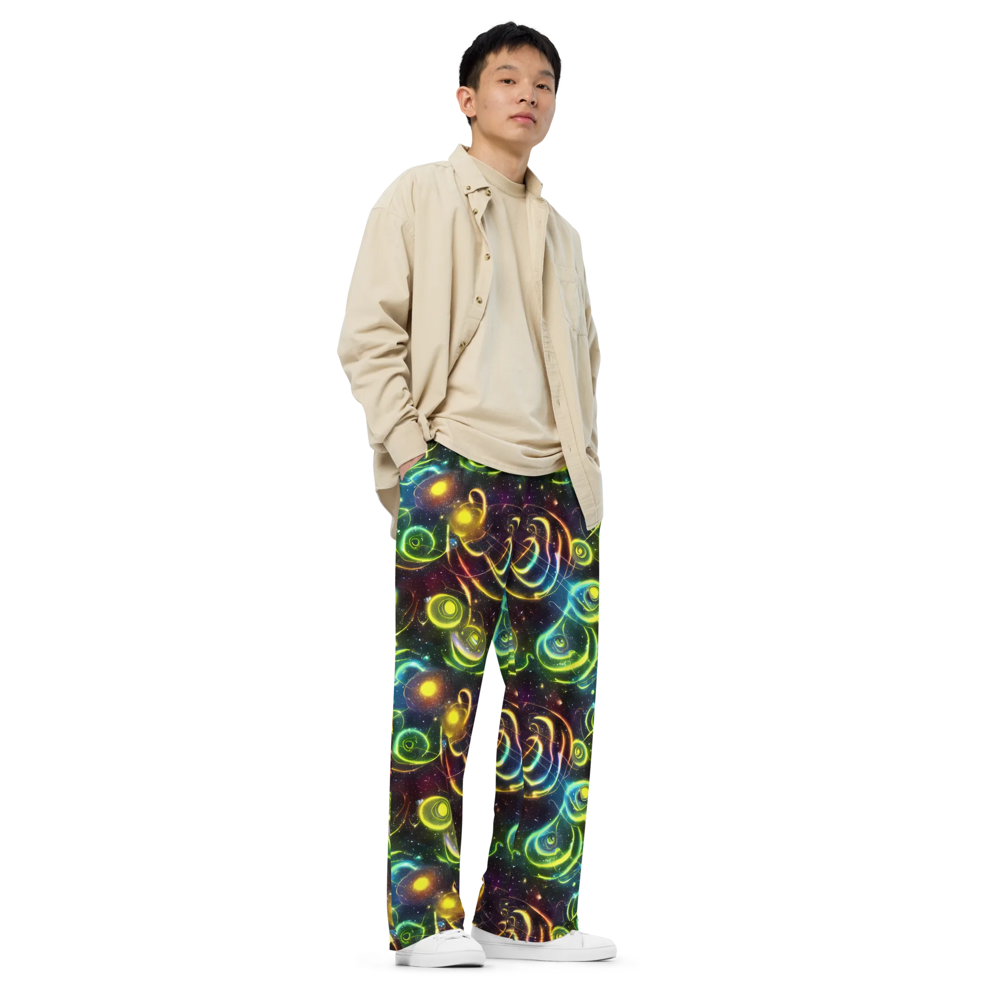 Orbiting Euphoria on Wide-Leg Pants — Right Front