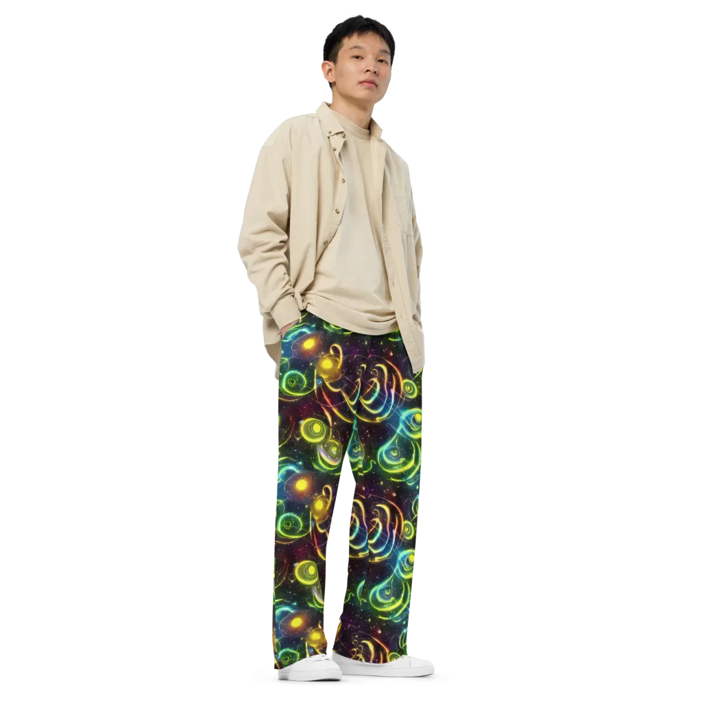 Orbiting Euphoria on Wide-Leg Pants — Right Front