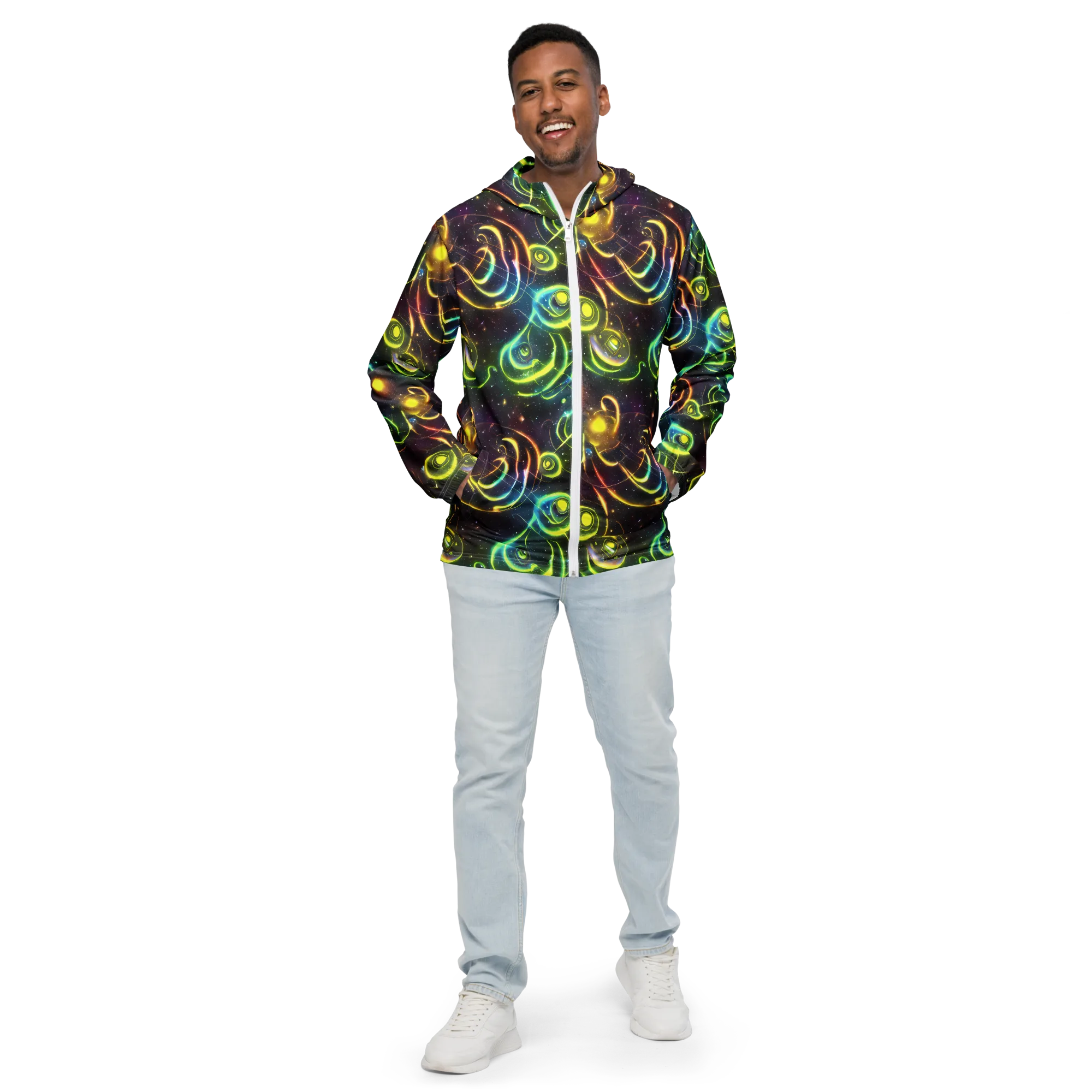 Orbiting Euphoria on Men's Windbreaker — Front
