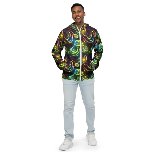 Orbiting Euphoria on a Men's Windbreaker