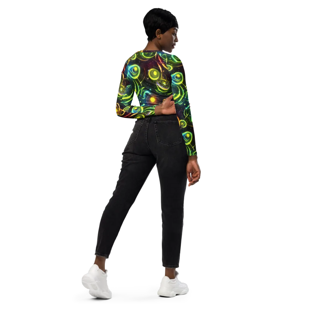 Orbiting Euphoria on Long Sleeve Crop Top — Right Back