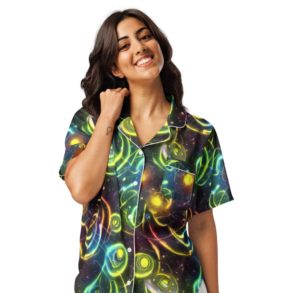 Orbiting Euphoria on Women's Short Sleeve Pajama Top — Front