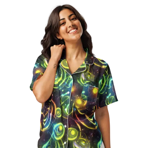 Orbiting Euphoria on a Women's Short Sleeve Pajama Top