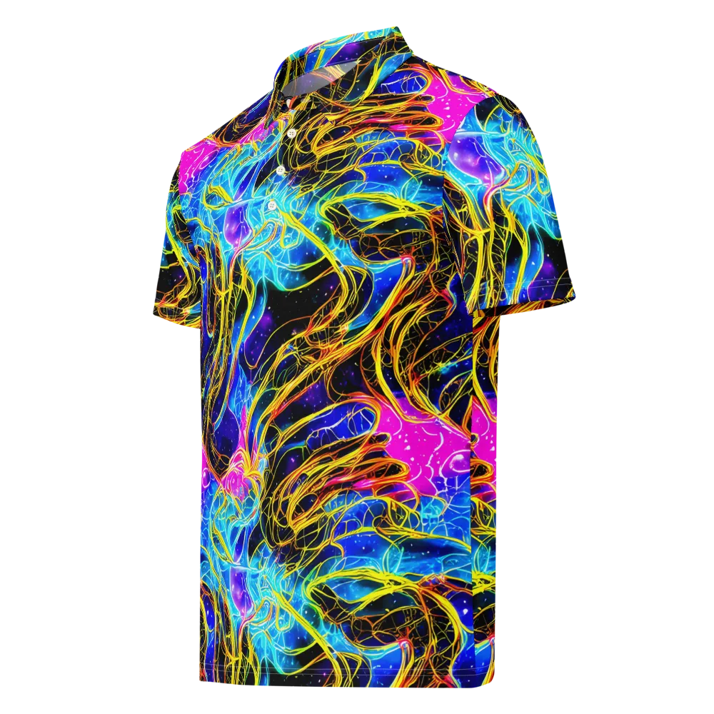 Galaxy Flux on Men's Slim Fit Polo Shirt — Left Front