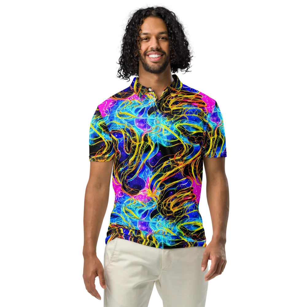 Galaxy Flux on Men's Slim Fit Polo Shirt — Front
