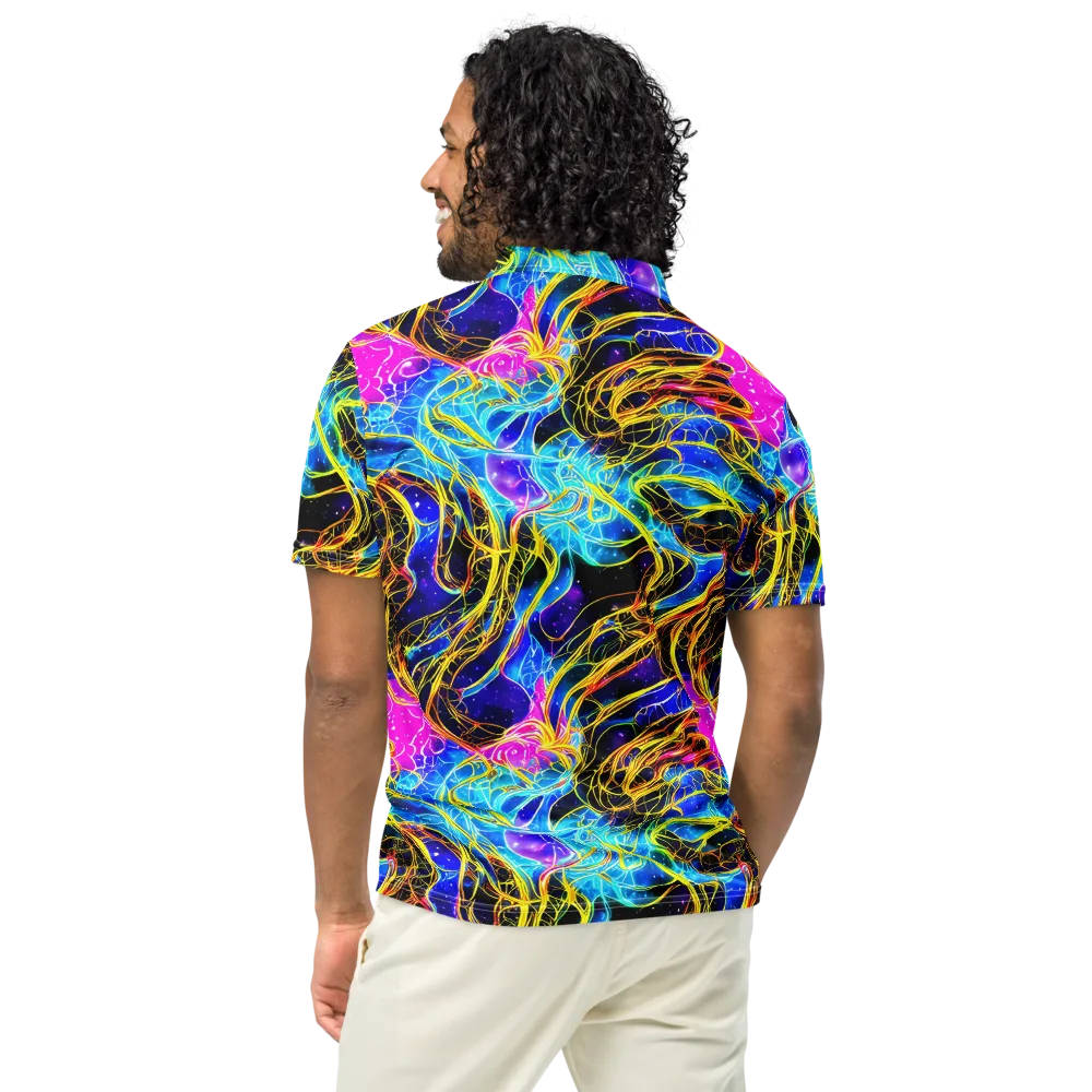 Galaxy Flux on Men's Slim Fit Polo Shirt — Back