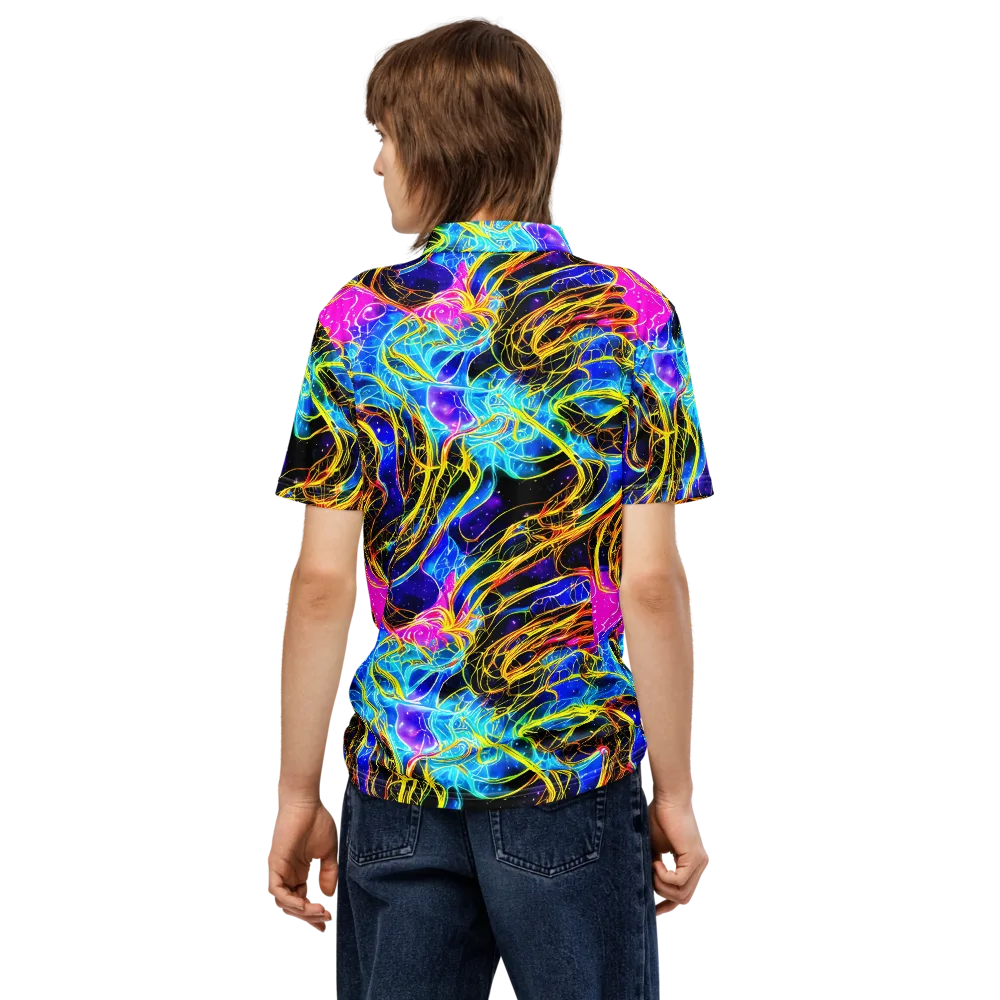 Galaxy Flux on Men's Slim Fit Polo Shirt — Back