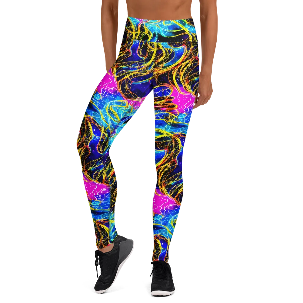 Galaxy Flux on Yoga Leggings — Front