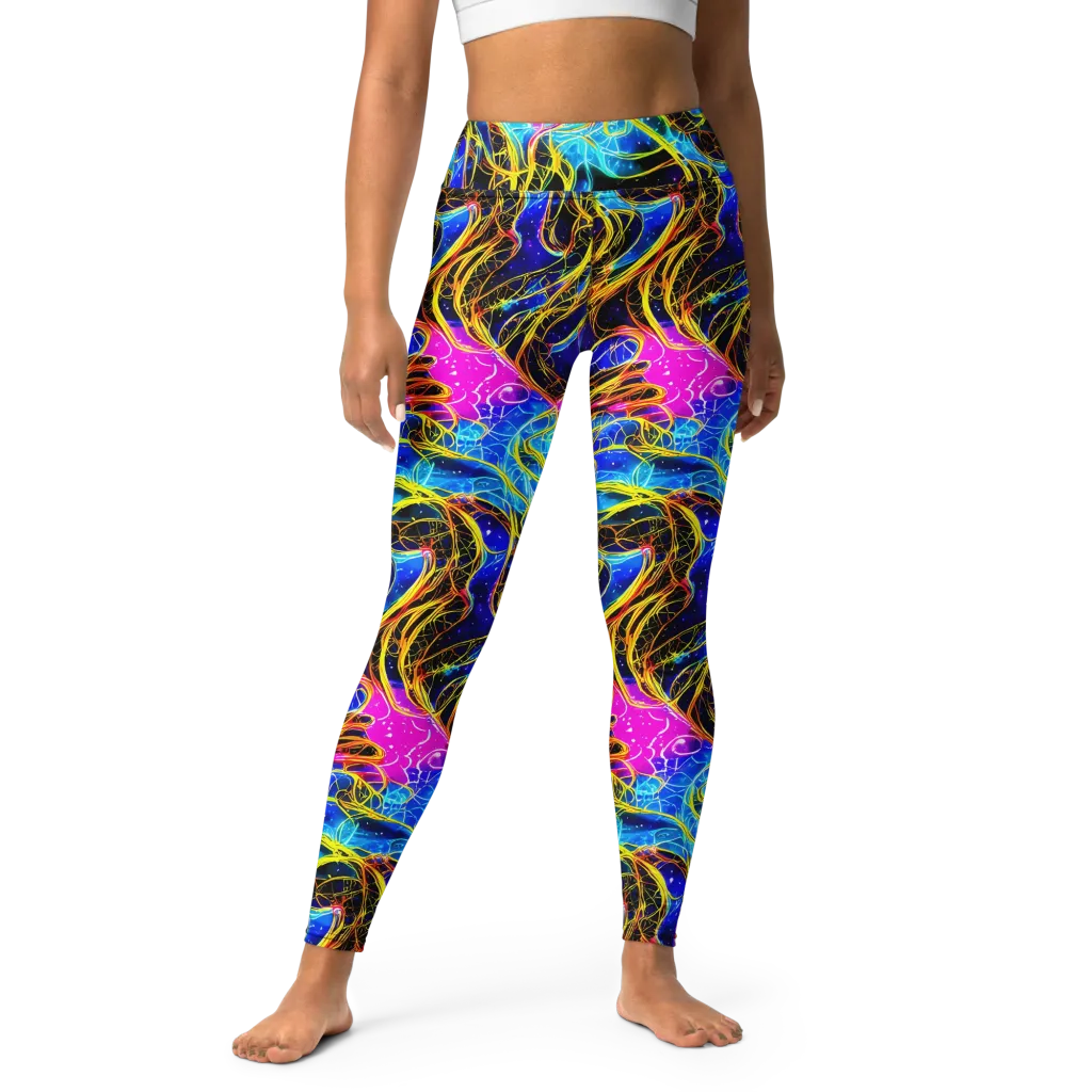 Galaxy Flux on Yoga Leggings — Front
