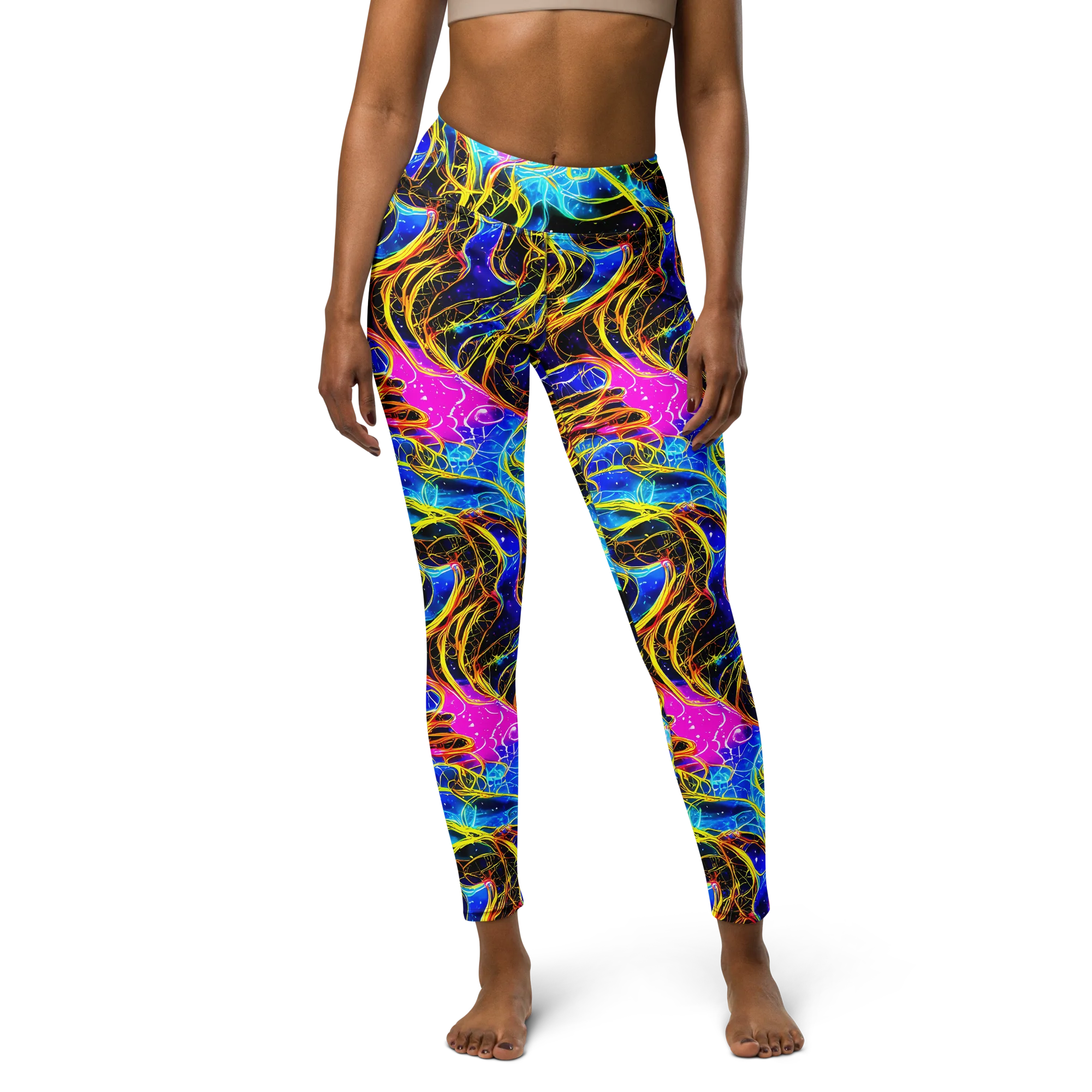 Galaxy Flux on Yoga Leggings — Front
