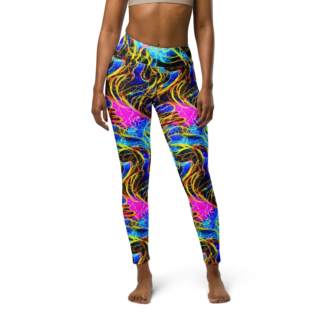 Galaxy Flux on Yoga Leggings — Front