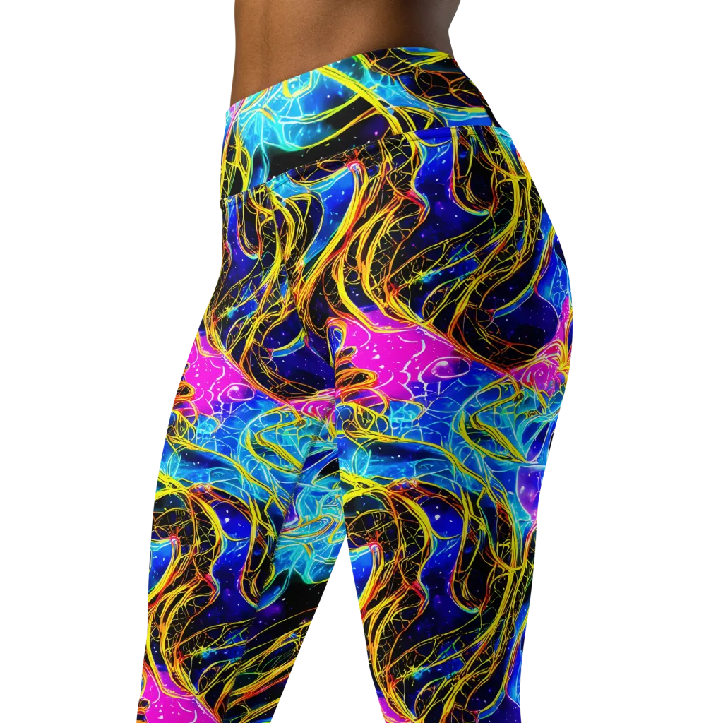 Galaxy Flux on Yoga Leggings — Left Front