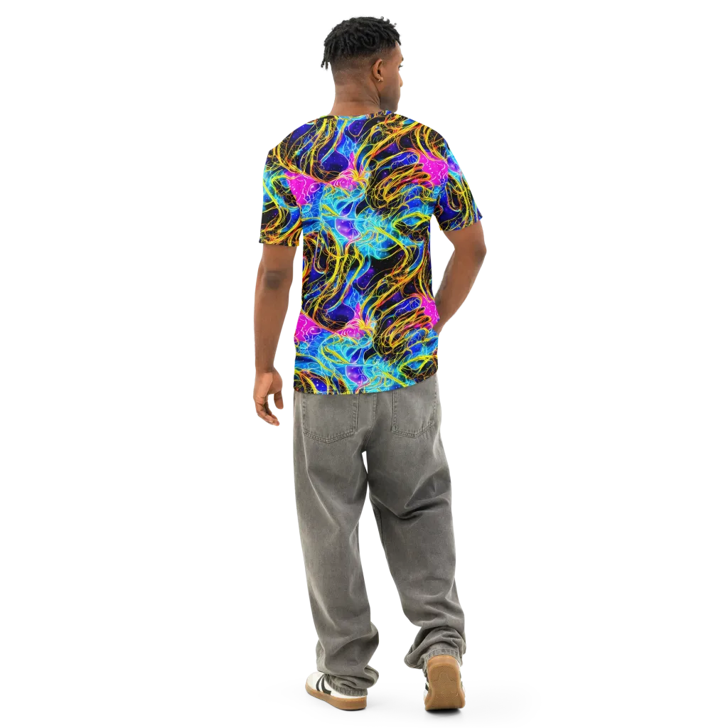 Galaxy Flux on Men's Cotton Crew Neck T-Shirt — Back