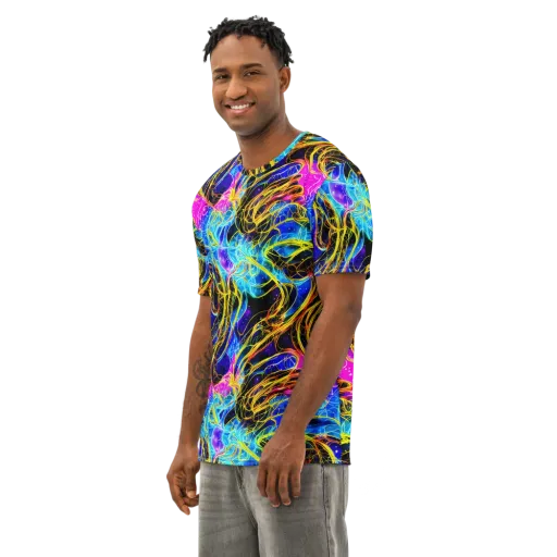 Galaxy Flux on a Men's Cotton Crew Neck T-Shirt