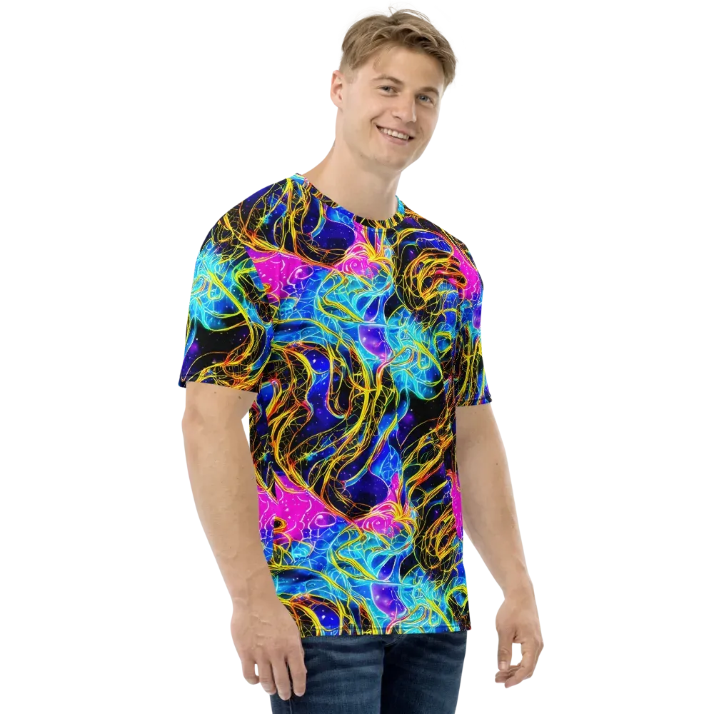 Galaxy Flux on Men's Crew Neck T-Shirt — Right