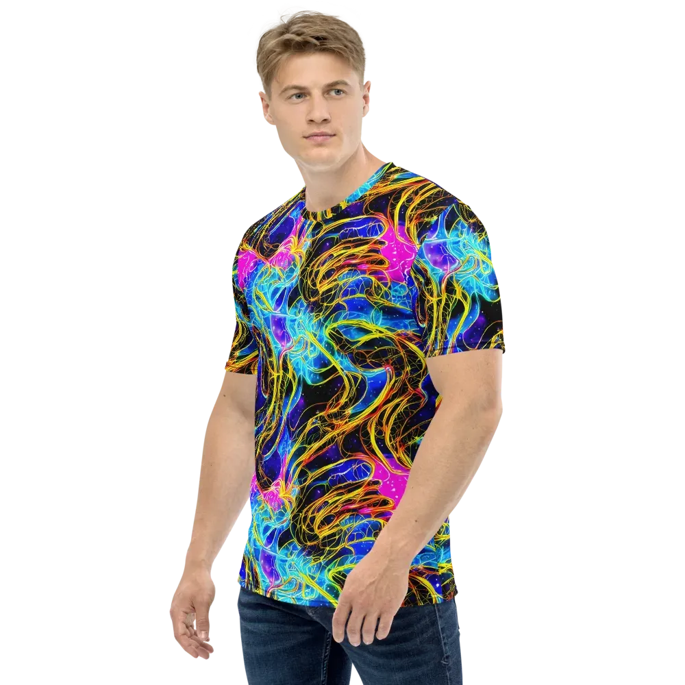 Galaxy Flux on Men's Crew Neck T-Shirt — Left