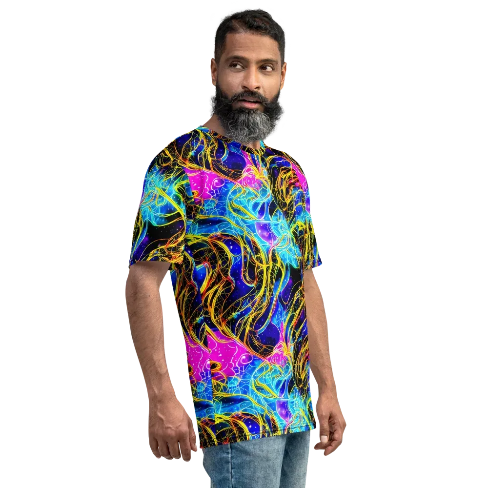 Galaxy Flux on Men's Crew Neck T-Shirt — Right