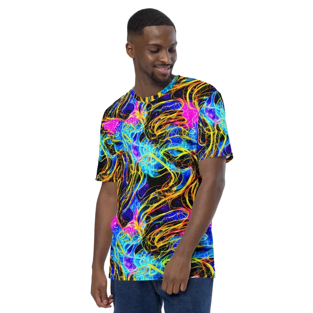 Galaxy Flux on Men's Crew Neck T-Shirt — Left