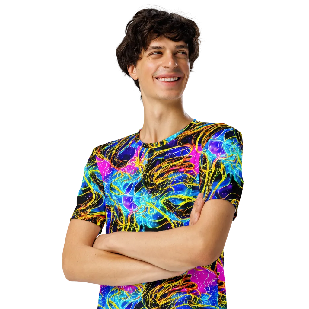 Galaxy Flux on Men's Crew Neck T-Shirt — Left Front