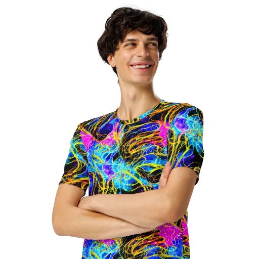 Galaxy Flux on a Men's Crew Neck T-Shirt
