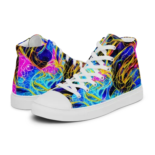 Galaxy Flux on a Men's High Top Canvas Shoes