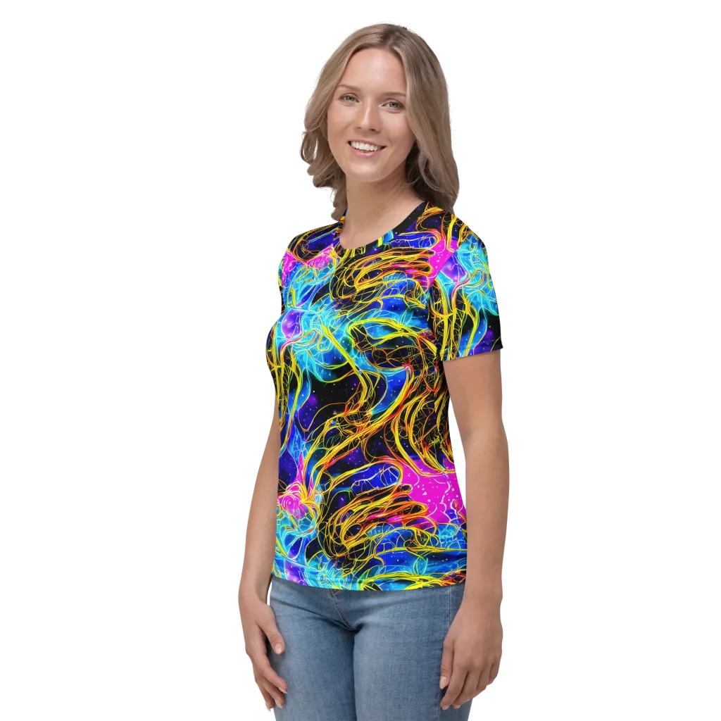 Galaxy Flux on Women's Crew Neck T-Shirt — Left