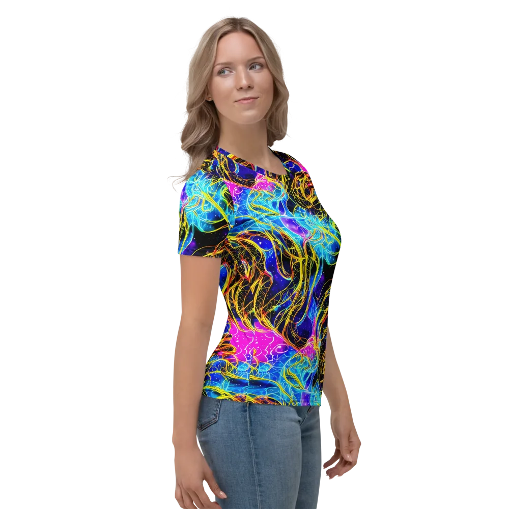 Galaxy Flux on Women's Crew Neck T-Shirt — Right