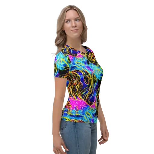 Galaxy Flux on a Women's Crew Neck T-Shirt