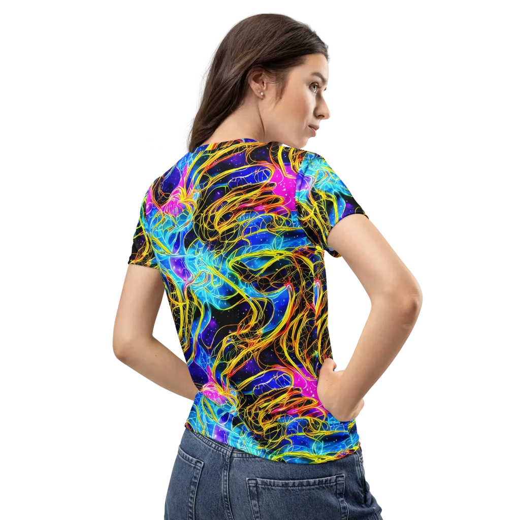 Galaxy Flux on Women's Crew Neck T-Shirt — Back