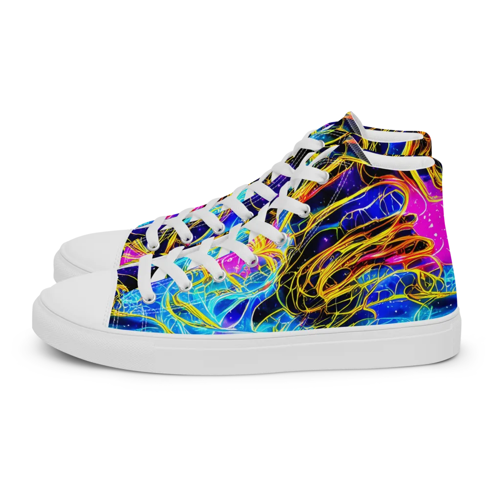 Galaxy Flux on Women's High Top Canvas Shoes — Left