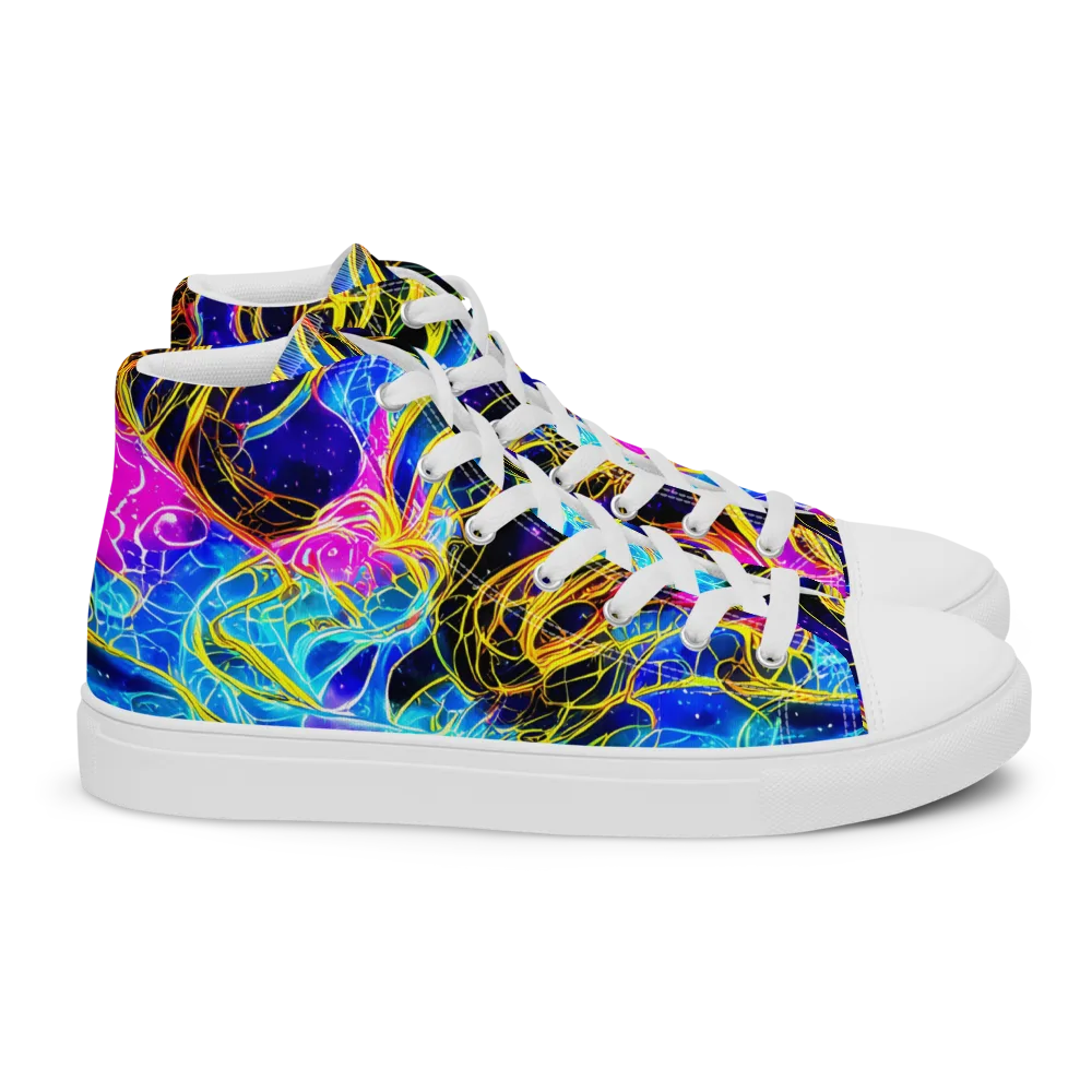 Galaxy Flux on Women's High Top Canvas Shoes — Right