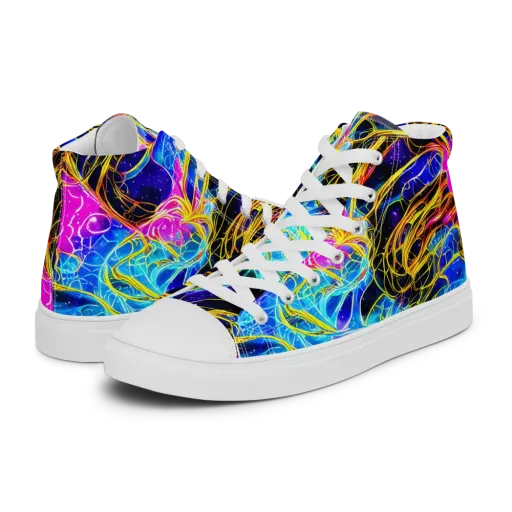 Galaxy Flux on a Women's High Top Canvas Shoes