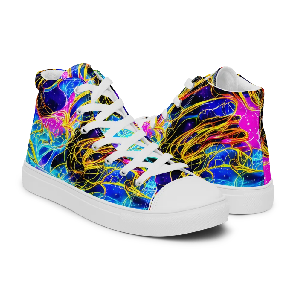Galaxy Flux on Women's High Top Canvas Shoes — Right