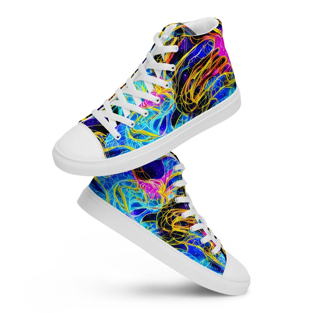 Galaxy Flux on Women's High Top Canvas Shoes — Front