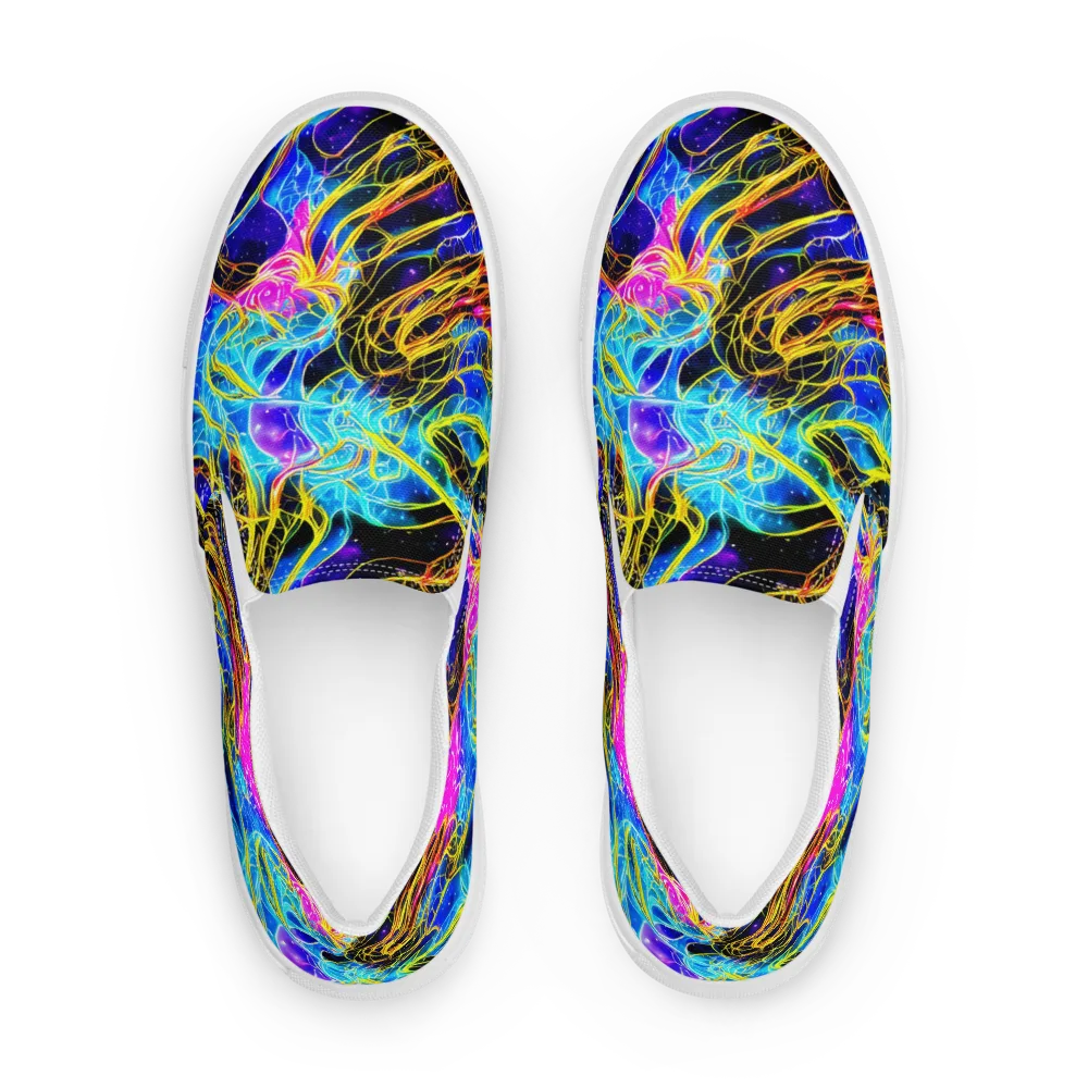 Galaxy Flux on Men's Slip-On Canvas Shoes — Front