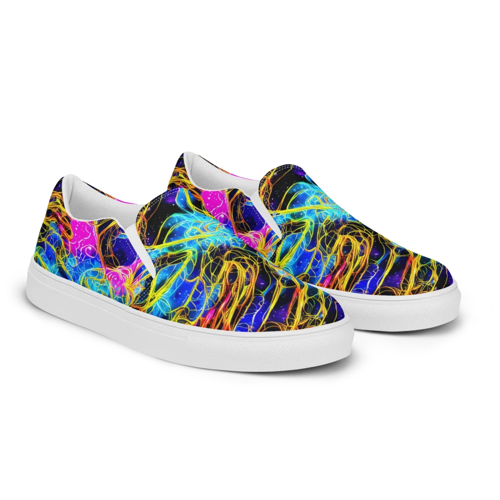 Galaxy Flux on Men's Slip-On Canvas Shoes — Right Front